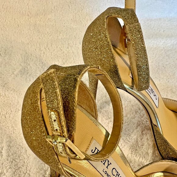Jimmy Choo Annie 85 Glitter Sandals - Picture 4 of 9